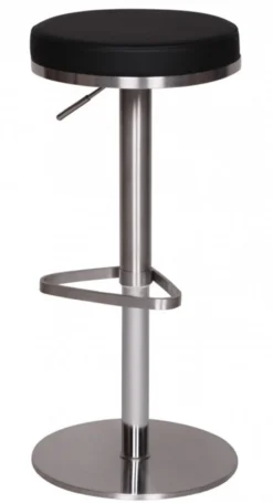 Barhocker Wohnling Durable M7 Edelstahl gebürstet Schwarz