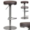 Barhocker Wohnling Durable M7 Edelstahl gebürstet Braun