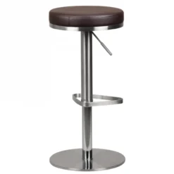 Barhocker Wohnling Durable M7 Edelstahl gebürstet Braun