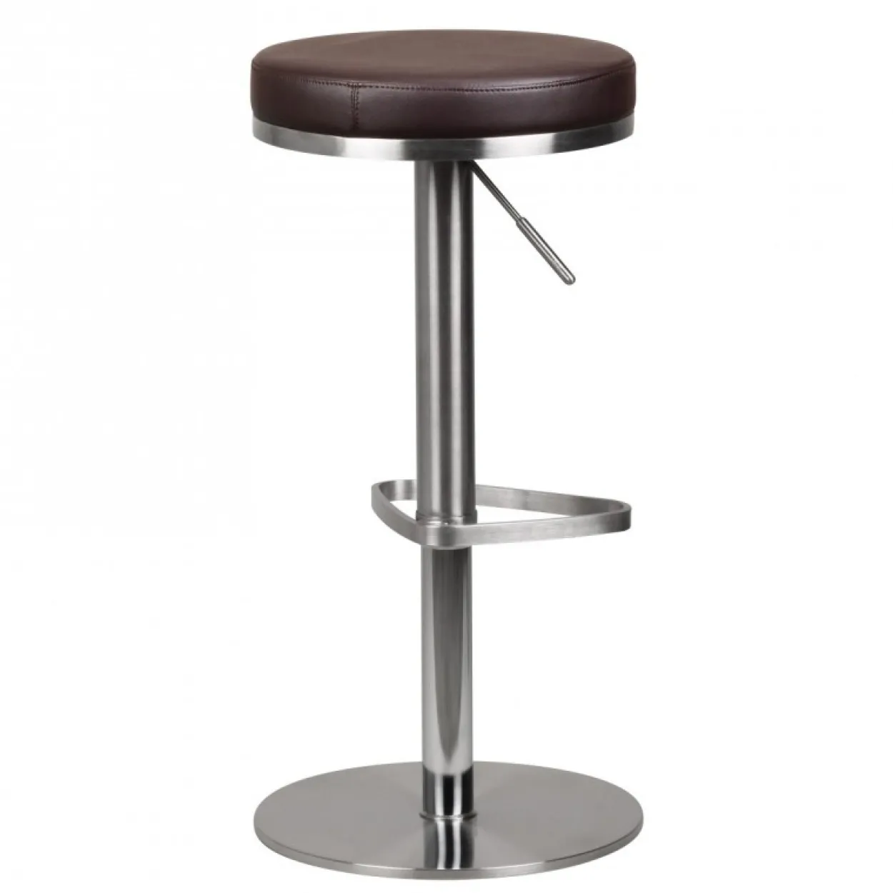 Barhocker Wohnling Durable M7 Edelstahl gebürstet Braun