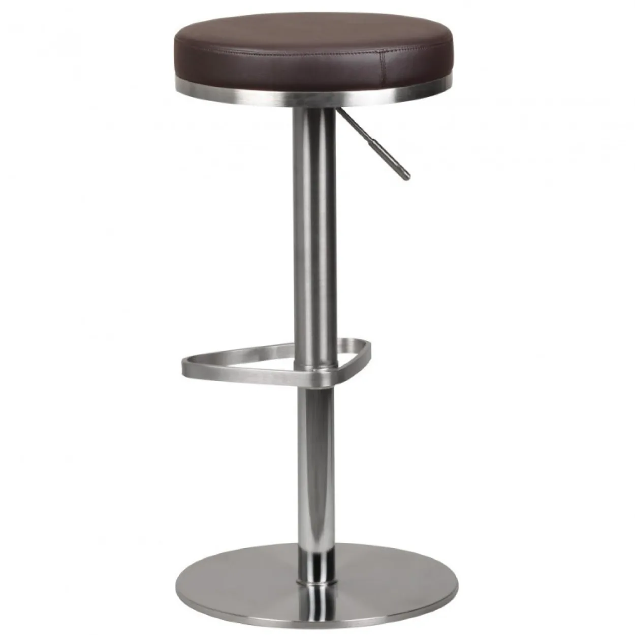 Barhocker Wohnling Durable M7 Edelstahl gebürstet Braun
