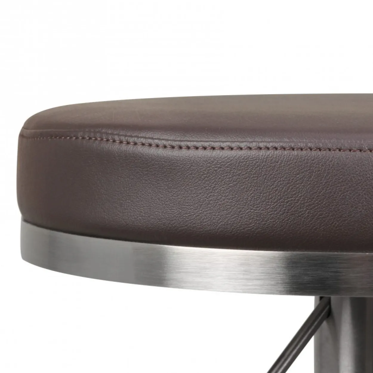 Barhocker Wohnling Durable M7 Edelstahl gebürstet Braun