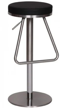 Barhocker Wohnling Durable M6 Edelstahl gebürstet Schwarz