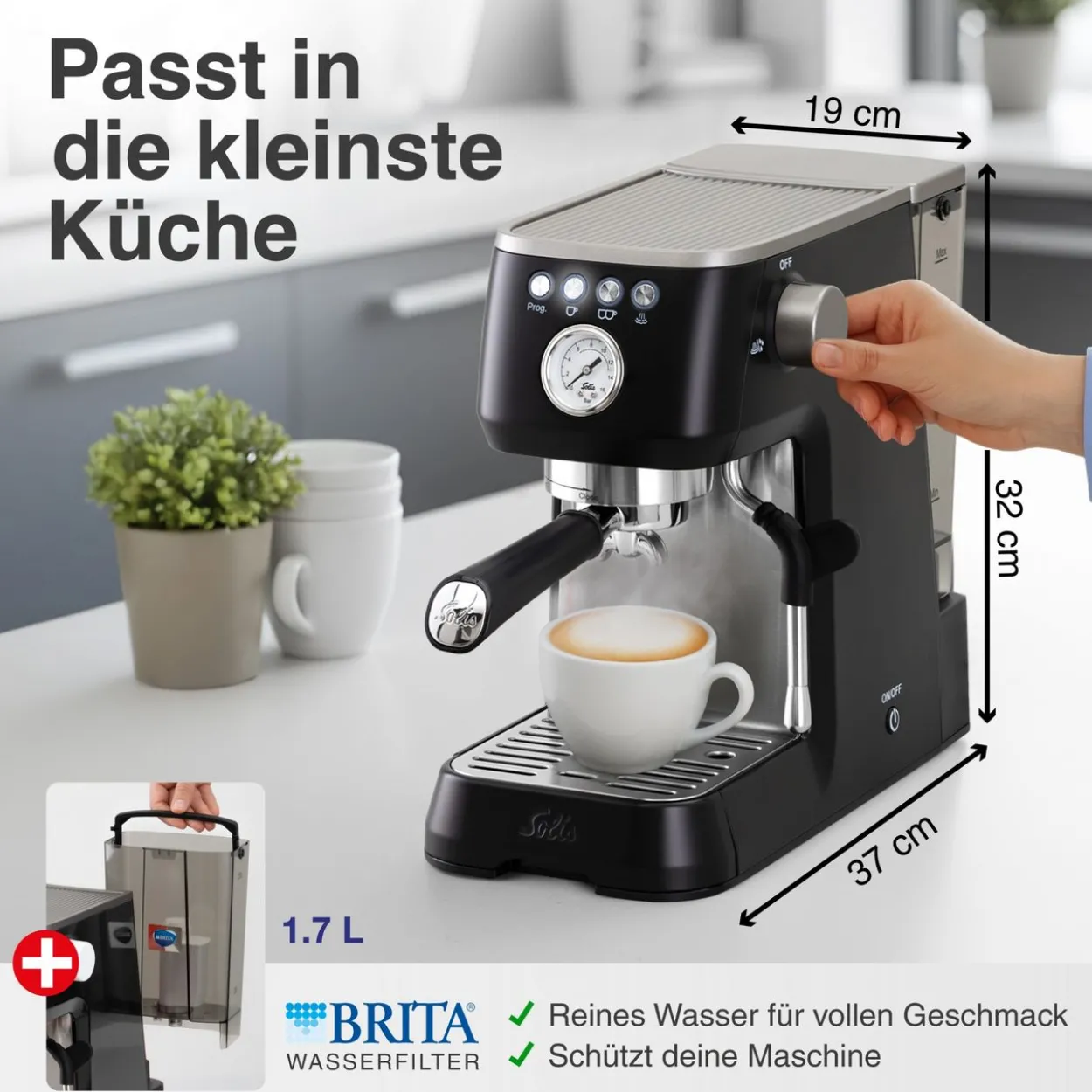 Barista Perfetta Plus (Typ 1170) v2 - sw halbautomatische Espressomaschine