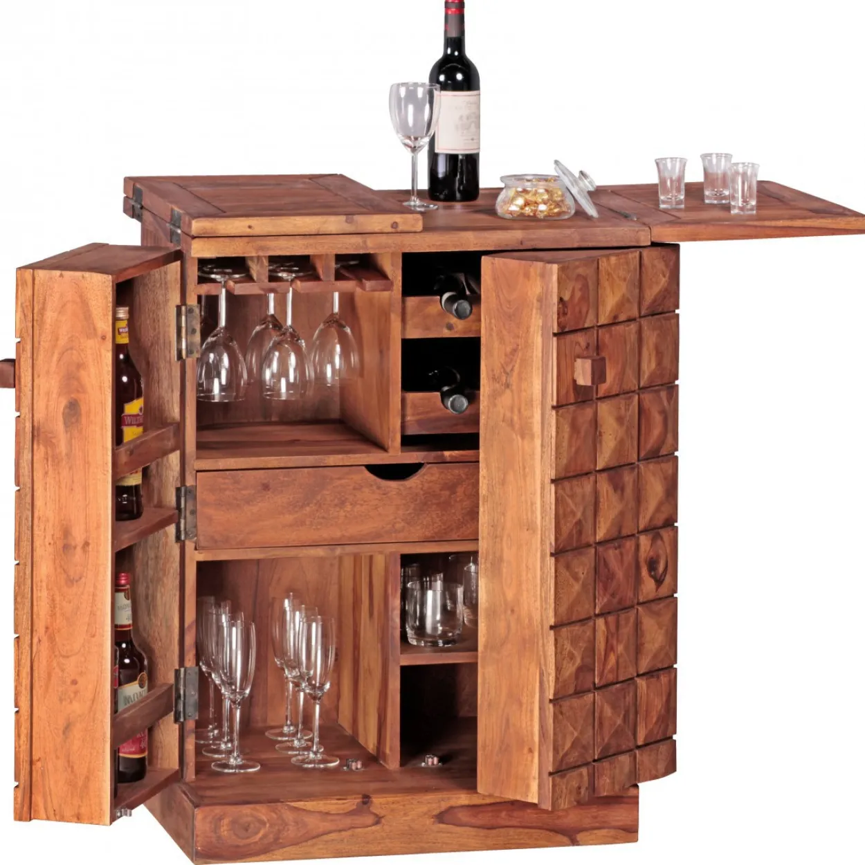 Barschrank aus Massivholz