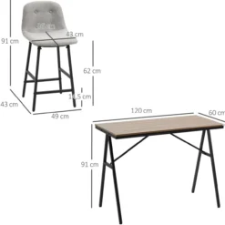 Bartisch mit Barhocker Set, Küchentisch, 5-teilig Essgruppe, Bartisch Set