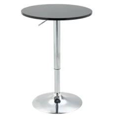 Bartisch modern rund Esstisch 360° höhenverstellbar Stahl Schwarz Ø61x70-90cm