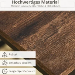Bartisch-Set Stehtisch mit 4 Barhockern 5-teiliges Tischset Stahl Braun