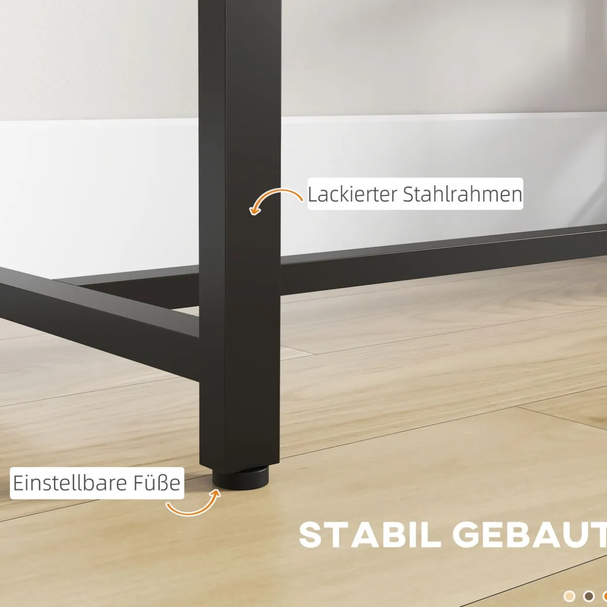 Bartisch Stehtisch Tresentisch mit 3 Ablageflächen Bartheke mit Holzoptik