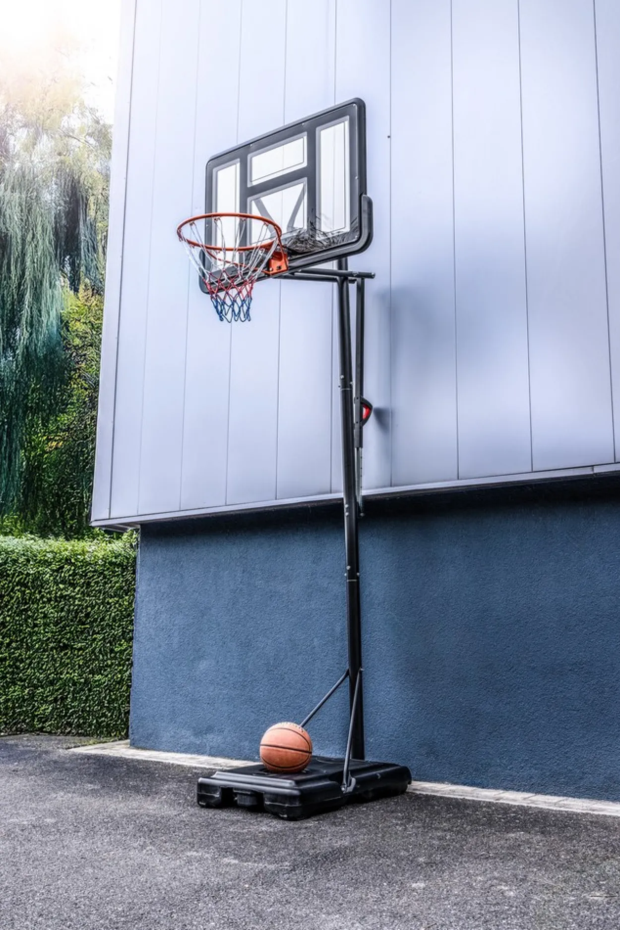Basketballanlage mit Standfuß und Rollen 3m