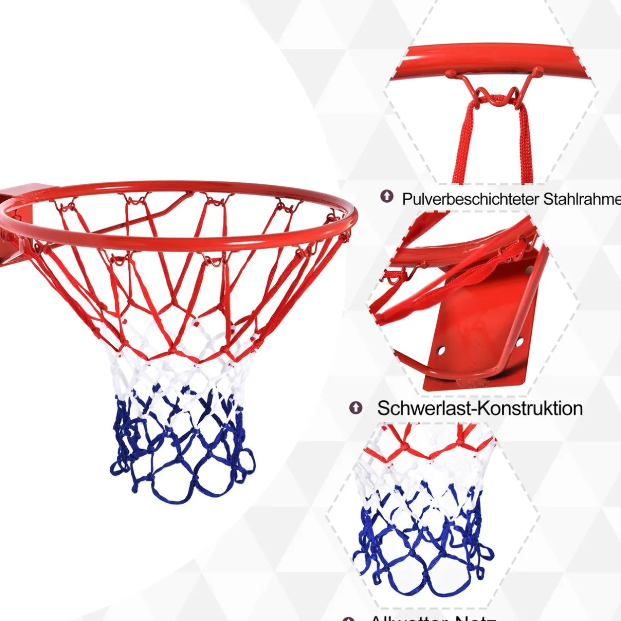 Basketballkorb mit Netz Basketballnetz ø46