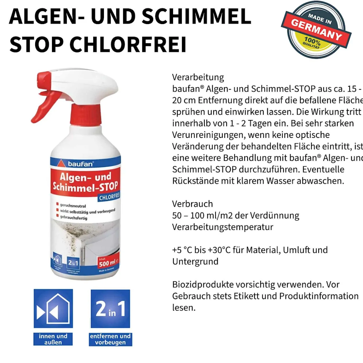 baufan Algen- und Schimmel-STOP chlorfrei