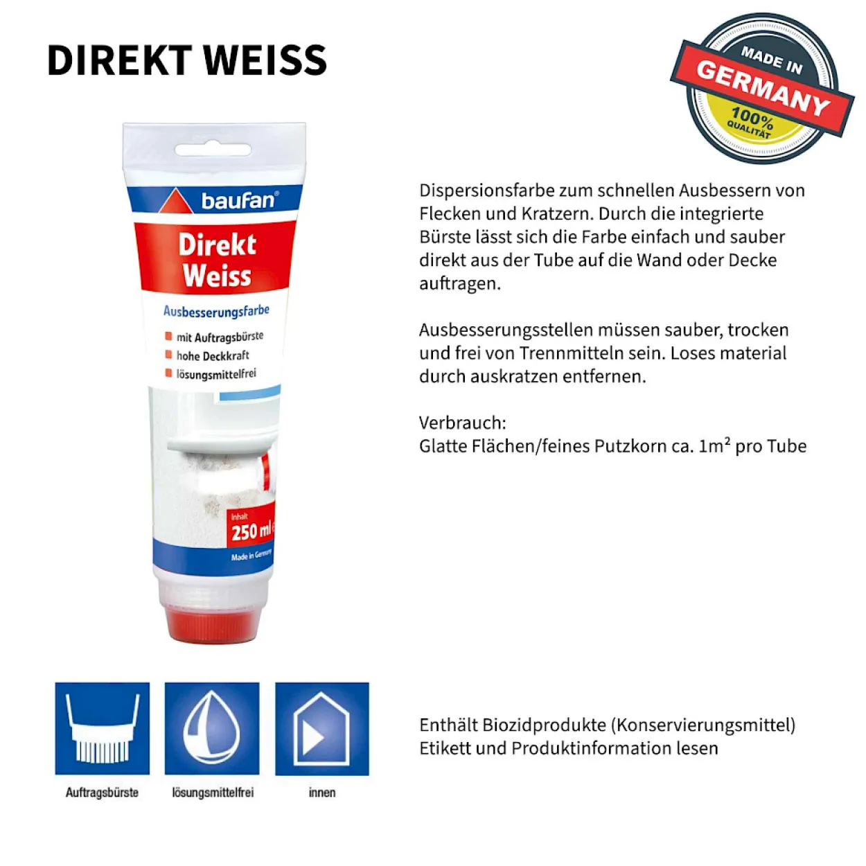 baufan Direkt Weiss Ausbesserungsfarbe