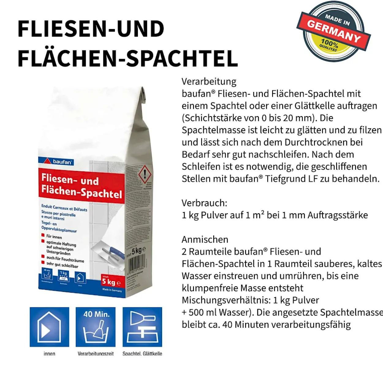 baufan Fliesen- und Flächen-Spachtel