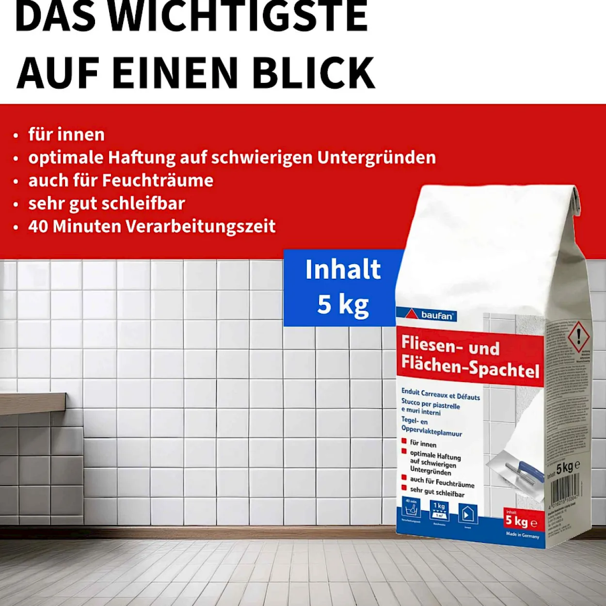 baufan Fliesen- und Flächen-Spachtel