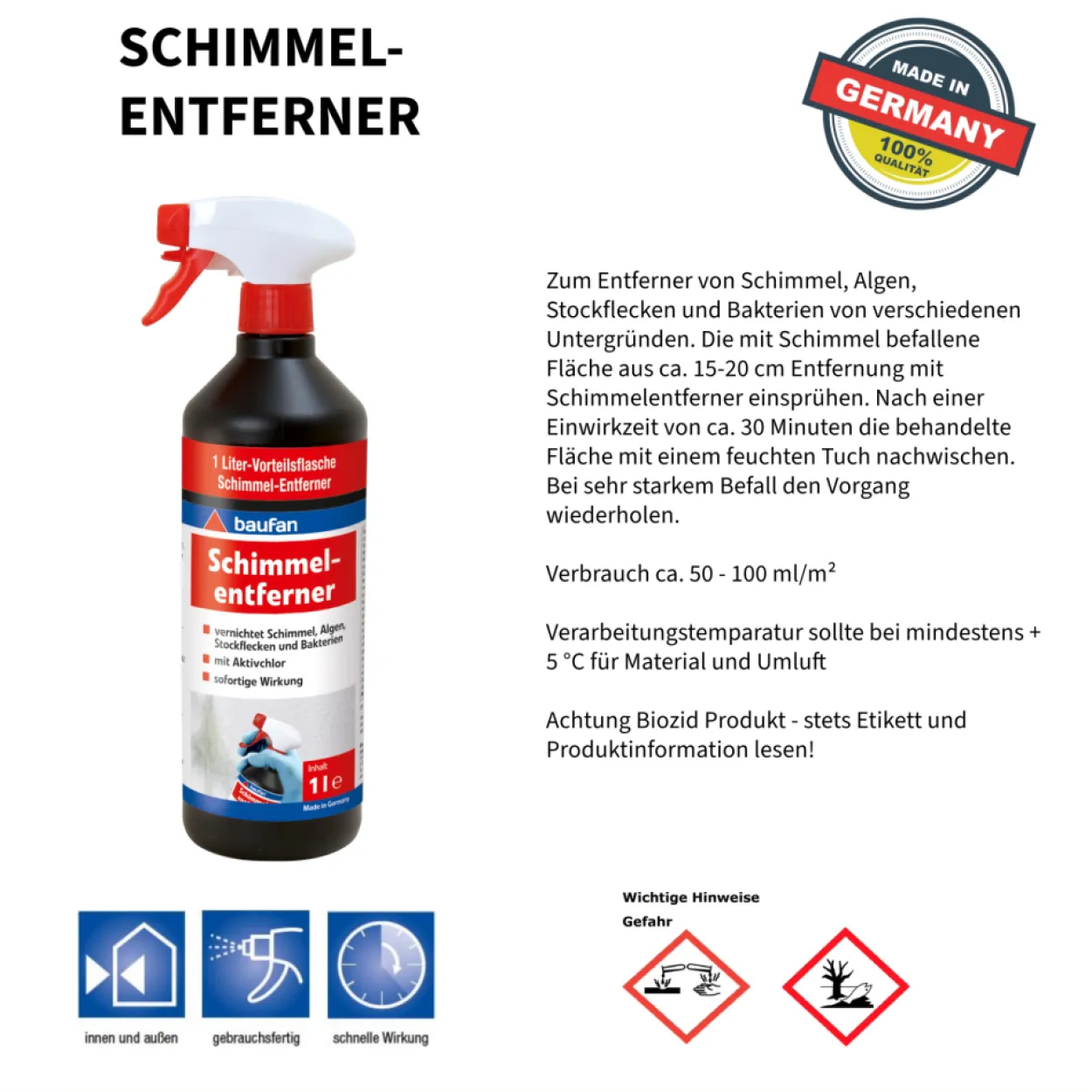 baufan Schimmelentferner chlorhaltig 1L