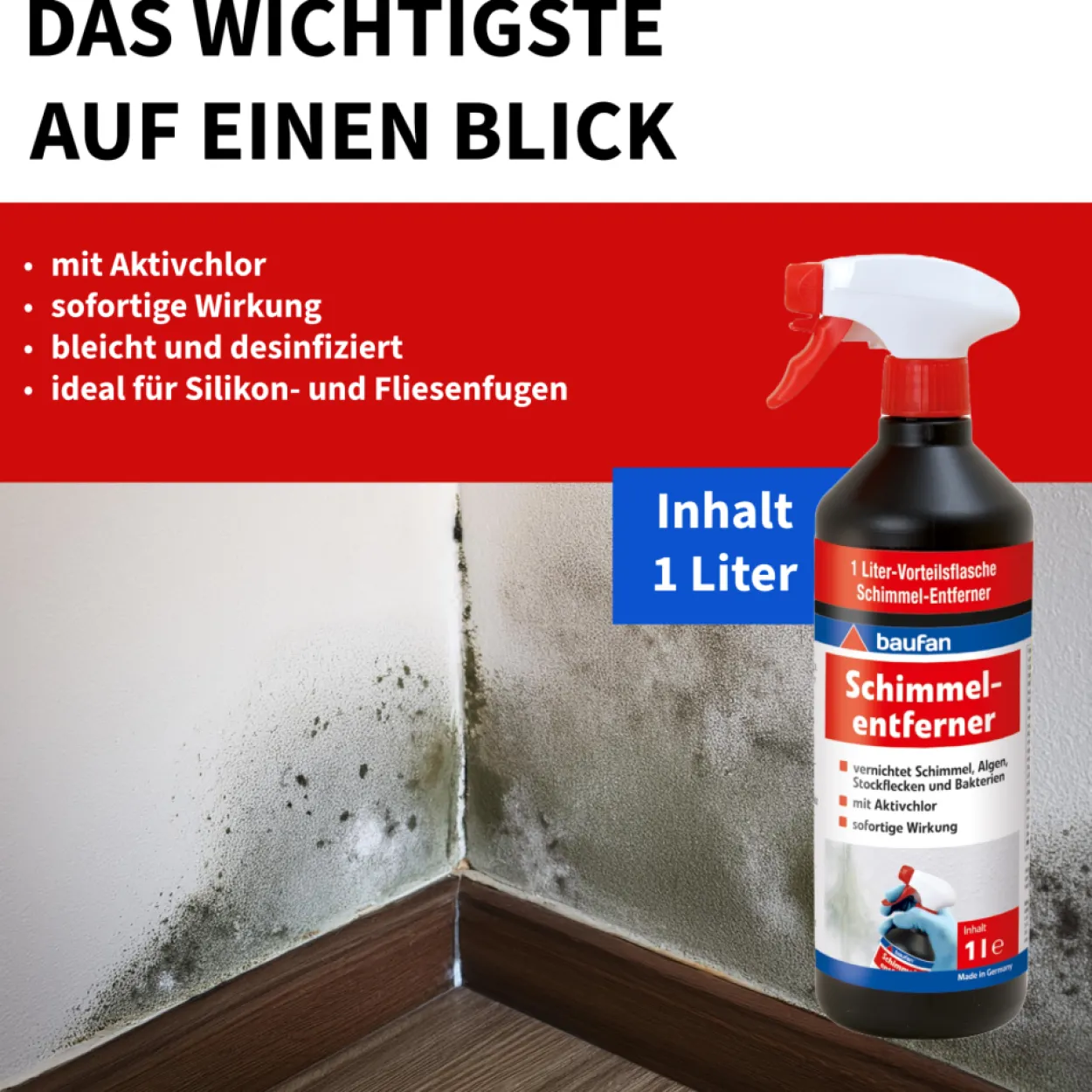baufan Schimmelentferner chlorhaltig 1L