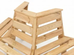 Baumbank 180° 4-Eckig aus Tannenholz, ca. 74 x 167 x 75 cm