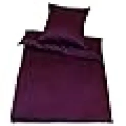 Baumwoll-Satin Bettwäsche Uni 80 x 80 + 155 x 220 cm, Farbe pflaume