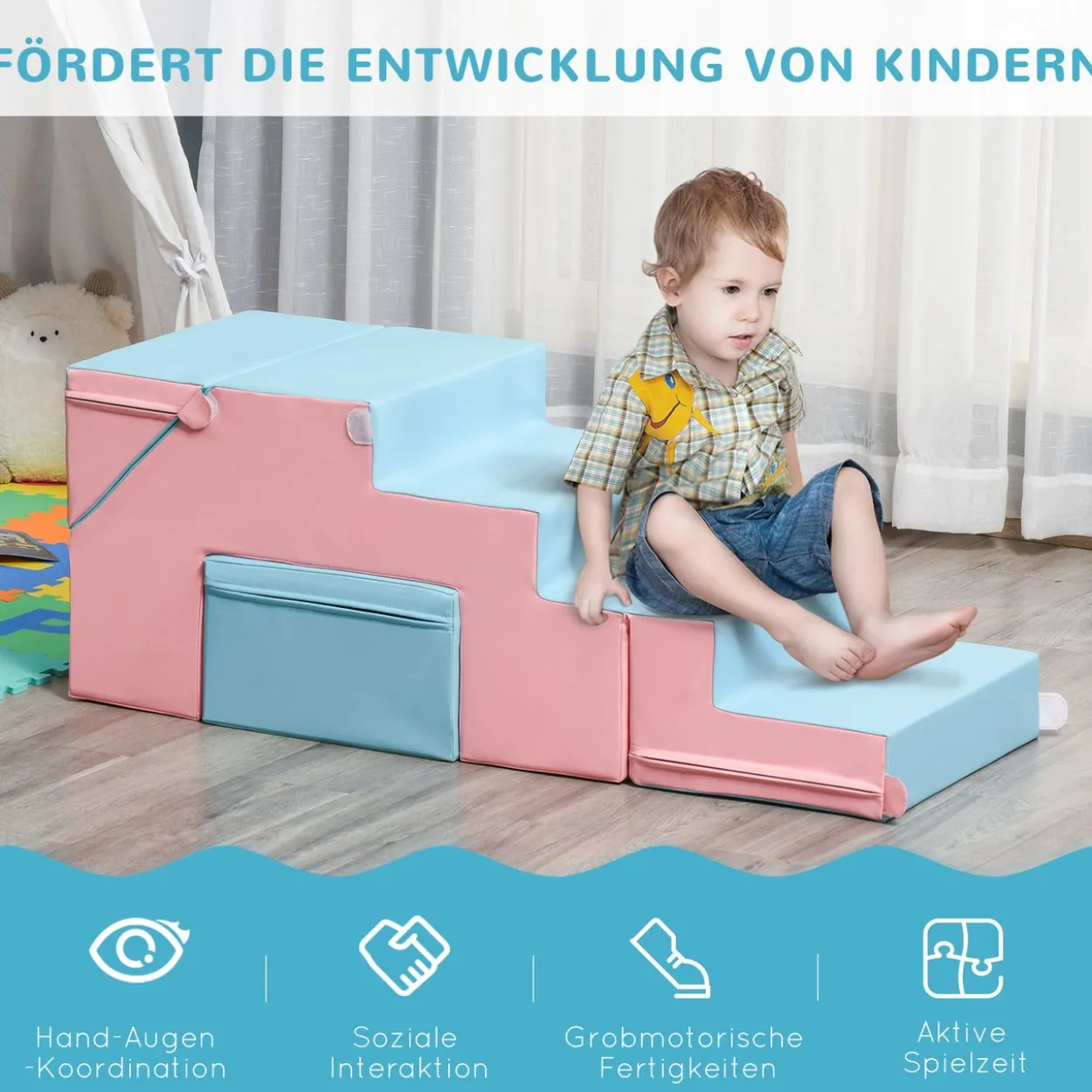 Bausteinset 2er-Set Bausteine rekonfigurierbares Design Rosa+Blau
