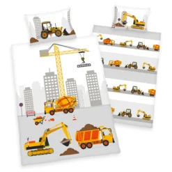 Baustelle Bettwäsche Größe 40x60 + 100x135 cm