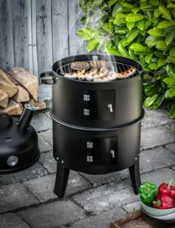 BBQ Smoker rund mit Grill und Ofen
