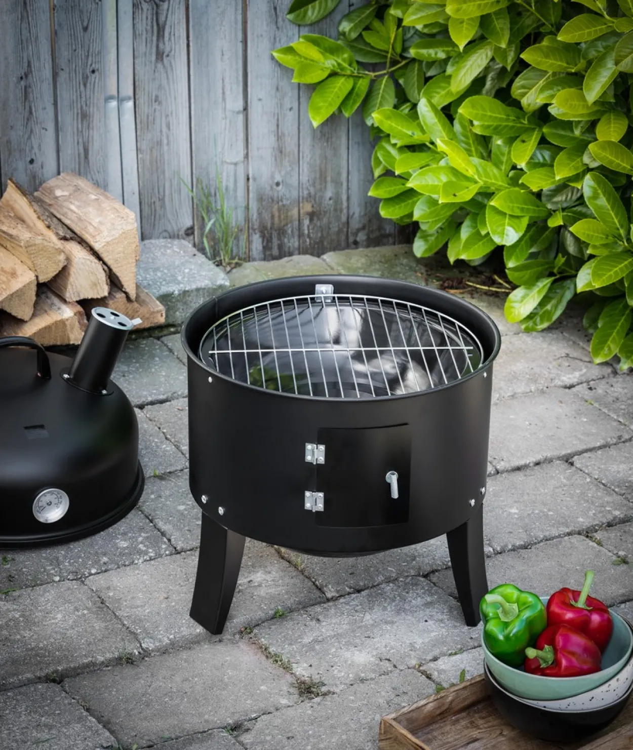 BBQ Smoker rund mit Grill und Ofen