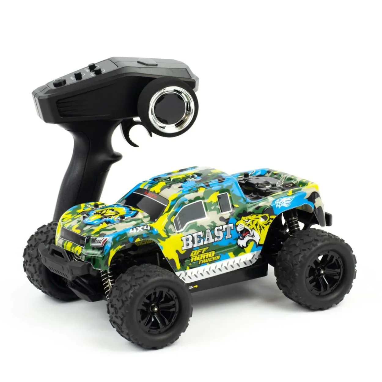 Beast Blue ferngesteuertes RC Auto in blau/gelb