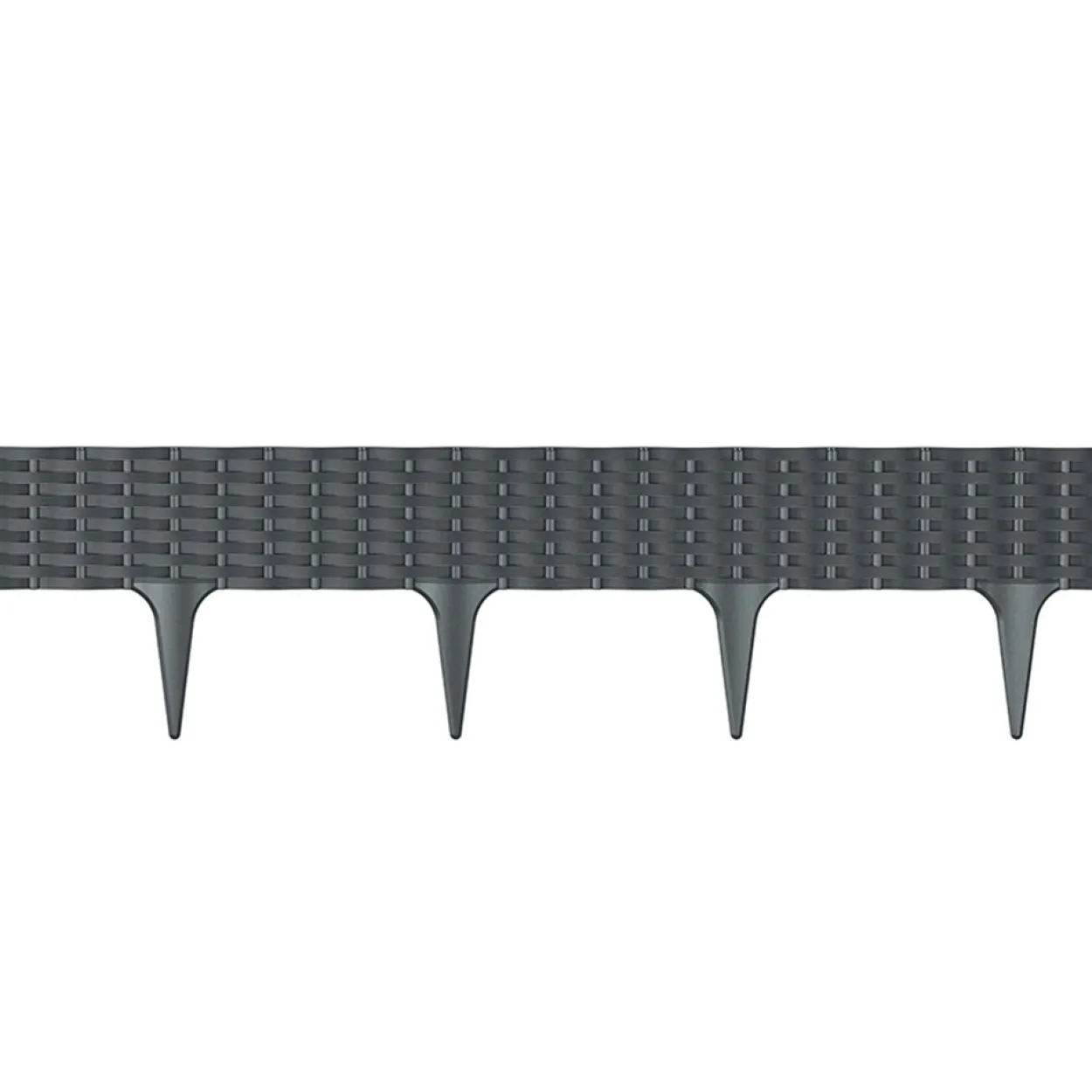 Beetumrandung in Rattanoptik aus Kunststoff, ca. 390 cm - Anthrazit