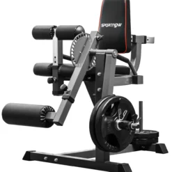Beinstrecker, Verstellbar Beinbeuger mit Plattenbeladung, Stahl, Schwarz