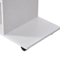 Beistelltisch in C-Form, Kaffeetisch, Couchtisch, Standtisch, Eckschreibtisch, Weiß