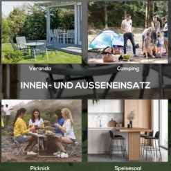 Beistelltisch klappbar, Klapptisch Outdoor, Gartentisch für Terrasse