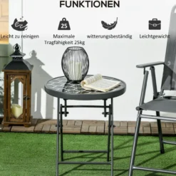 Beistelltisch klappbar, Klapptisch Outdoor, Gartentisch für Terrasse