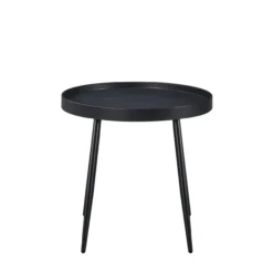 Beistelltisch mit Metallbeinen und Pulverbeschichtung, ca. 49,5 x 49,5 x 47,5 cm - Schwarz