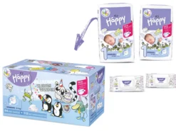 bella baby Happy Windeln Größe 1 Newborn 2-5kg & 112 Feuchttücher Sensitive mit Klickverschluss