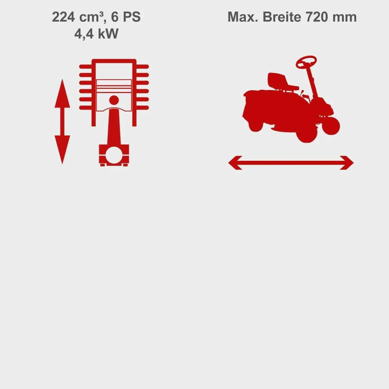 Benzin-Aufsitzrasenmäher MR230-61 Start 6 in 1