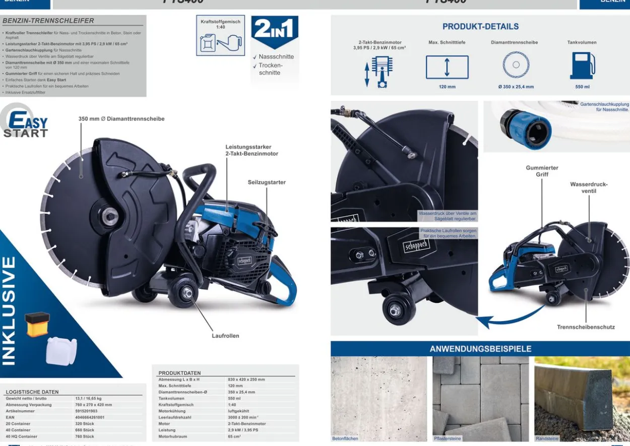 Benzin-Trennschleifer PTS400
