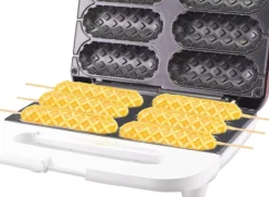 Beper P101CUD100 Waffeleisen für Waffel am Spiess in rot antihaftbeschichtet für 6 Waffeln