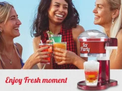 BEPER P102GEL100 Eiscrusher 30W für Slush Ice, Granita & Cocktails, Rot