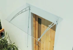 Überdachung / Vordach ca. 140 x 90 cm - Transparent (2mm PC)