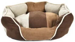 Bett "Golden-Deluxe" rund Gr.S braun/weiss