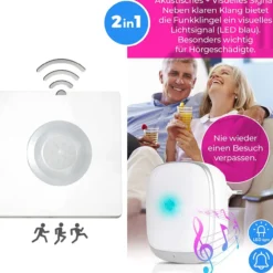 Bewegungsmelder Funkklingel mit kabellosem Sensor
