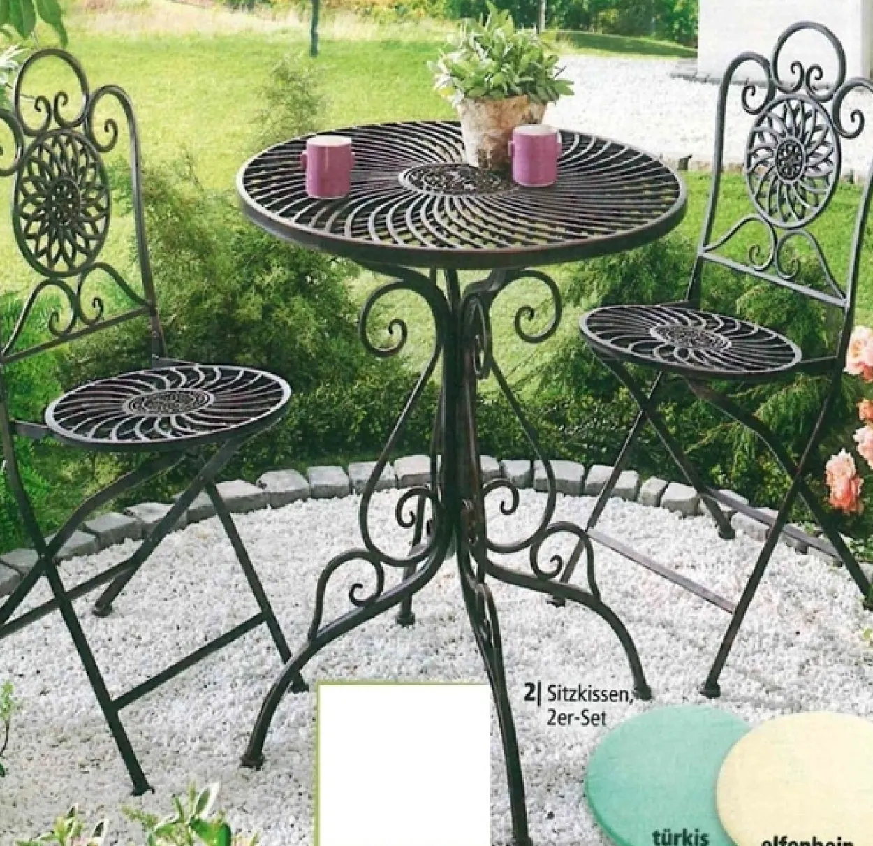 Bistrotischset Bistroset 3tlg. aus Metall