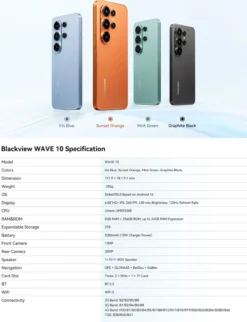 Blackview Wave 10: 32GB RAM, 128GB ROM, 6,88" 120Hz Display, Android 16, 32MP & 5000mAh. Orange
