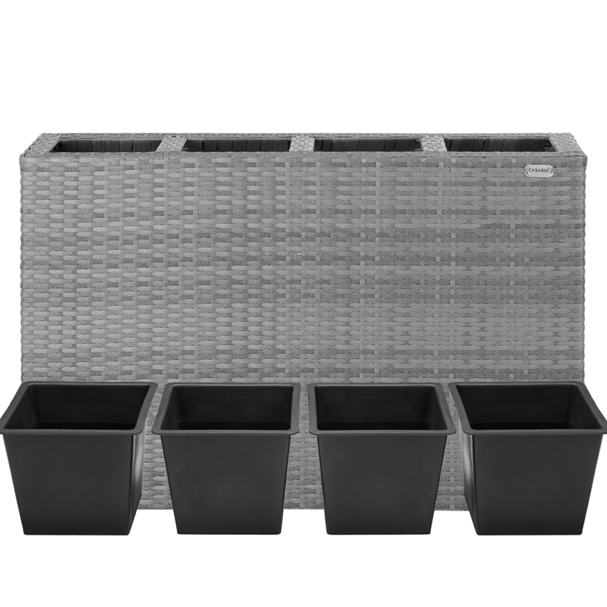 Blumenkasten Polyrattan 4er 95x60x27cm grau