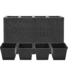 Blumenkasten Polyrattan 4er 95x60x27cm schwarz