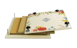 Blumenpresse mit buntem Druck