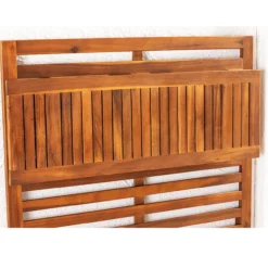 Blumenregal mit Aufbewahrung & Sitzbank aus Akazienholz, ca. 39 x 91,5 x 151,5 cm - Braun