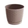 Blumentopf in Rattanoptik, ca. 13 Liter - Dunkelbraun