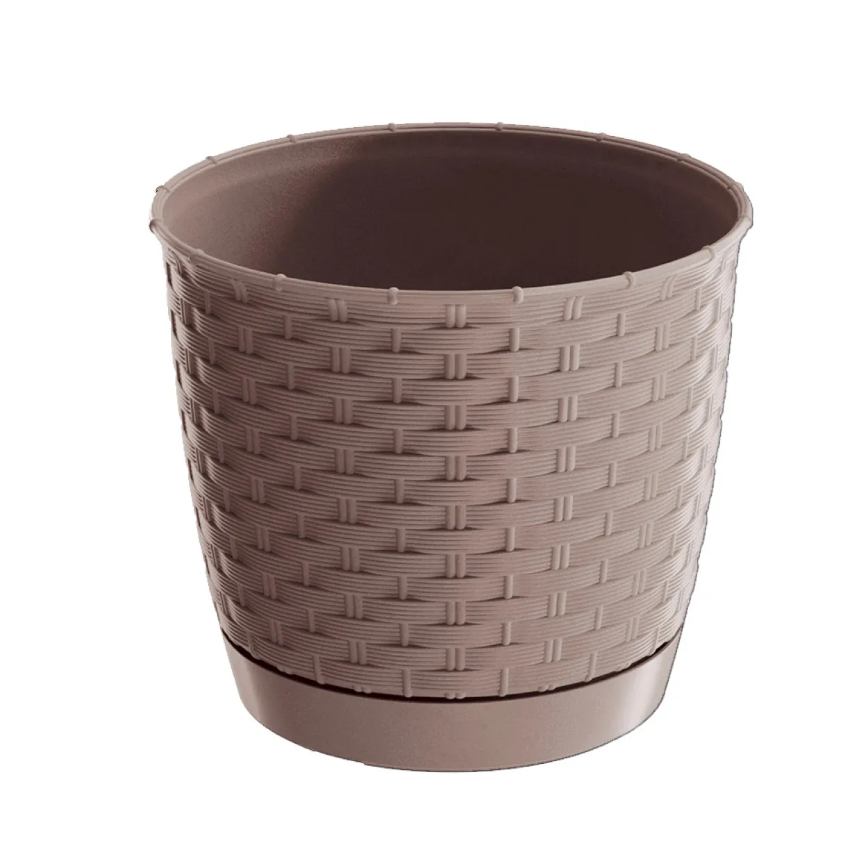 Blumentopf in Rattanoptik, ca. 13 Liter - Dunkelbraun